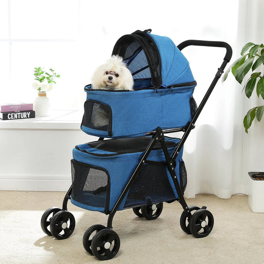 Poussette pour Chien - PetStroller™ - Bleu - Chien dynamic