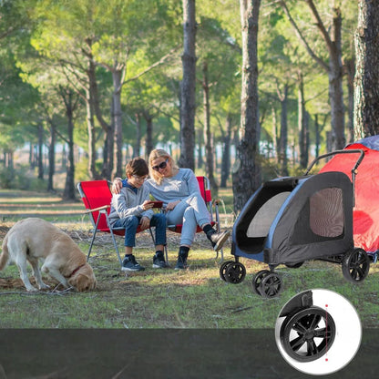 Poussette pour Chien - StrollyPet™ - Bleu - Chien dynamic
