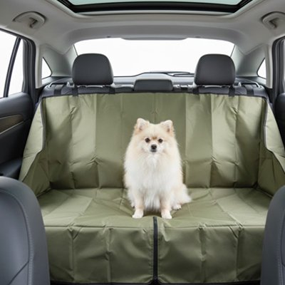 protegeant sieges arriere confortablement avec housse voiture chien verte    