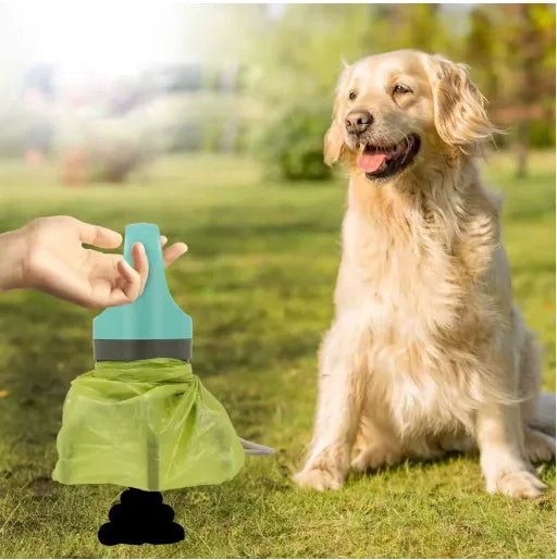 ramasse crotte chien capte excrements golden retriever