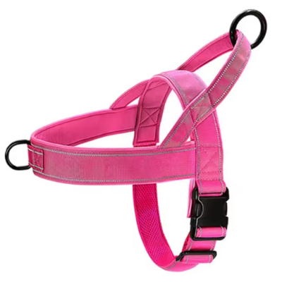 rose reflechissant rembourre harnais chien anti traction
