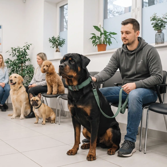 rottweiller collier tactique chien vert vétérinaire 