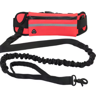 rouge elastique amortisseur laisse canicross avec sac