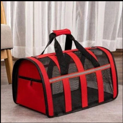  rouge solide fenetres aerees sac de transport pour chien