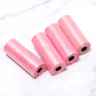 rouleau sac a crotte rose