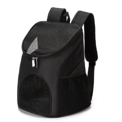 sac a dos chien noir fenetre mesh aeree vue frontale