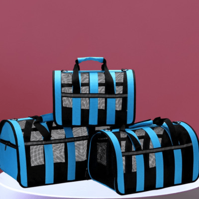 Sac de Transport Chien - MeshPetCarrier™ - Bleu - Chien dynamic