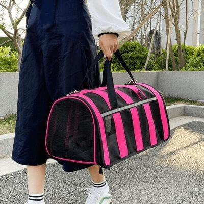 Sac de Transport Chien - MeshPetCarrier™ - Rose - Chien dynamic