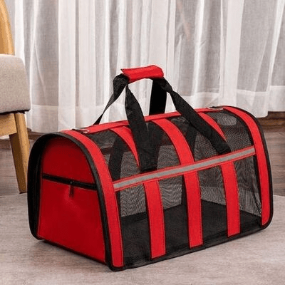 Sac de Transport Chien - MeshPetCarrier™ - Rouge - Chien dynamic
