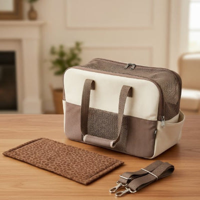  sac transport chien marron robuste materiel coton doux
