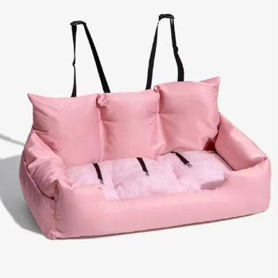 siege auto pour chien rose doux moelleux
