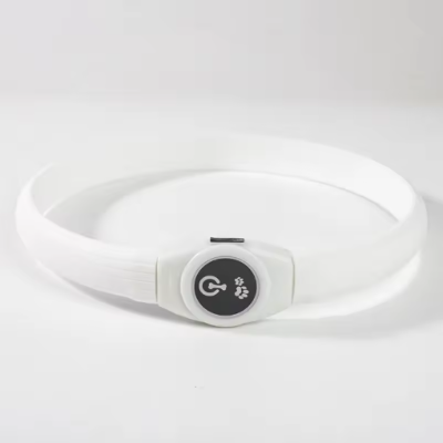 silicone blanc souple collier lumineux chien leger