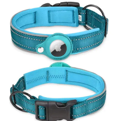 turquoise rembourre confort collier gps chien localisation